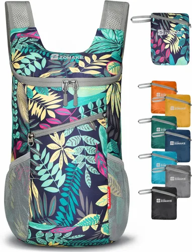 Miniatura 26 de ZOMAKE Mochila ligera y plegable, mochila pequeña para senderismo, resistente al agua, bolsa de día para viajes (azul oscuro)