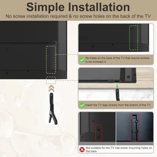 Miniatura 7 de Soporte base de TV para Samsung TV Patas de repuesto solo para UN50TU7000FXZA UN55TU7000FXZA UN58TU7000FXZA UN50TU7000 UN55TU7000FXZA UN50TU7000FXZA