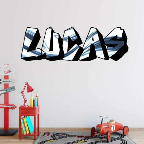 Miniatura 2 de VWAQ Graffiti - Adhesivo de pared con nombre personalizado, decoración de hip hop, GN32 (4 pulgadas de altura de letra)