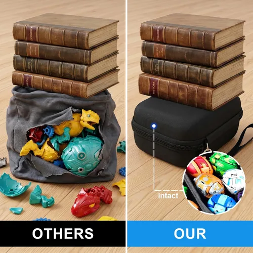 Miniatura 4 de Funda compatible con Bakugan para Baku Gear Pack, organizador de juguetes, almacenamiento para tarjetas Bakucores y figuras de acción ultra Negro