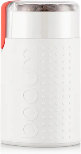 Bodum Bistro - Molinillo de café eléctrico con cuchilla, color blanco