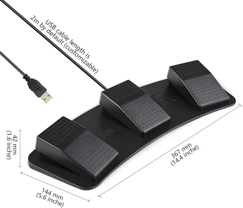 Miniatura 2 de Pedal de pie PC Interruptor de pie Triple Teclado programable Tecla de acceso rápido modificada para requisitos particulares Videojuego Oficina