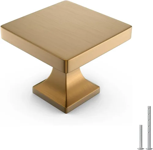Miniatura 13 de homdiy Paquete de 5 pomos negros para gabinetes, pomos de cajón, pomos cuadrados sólidos para aparadores MO6785BK, herrajes negros para cajones