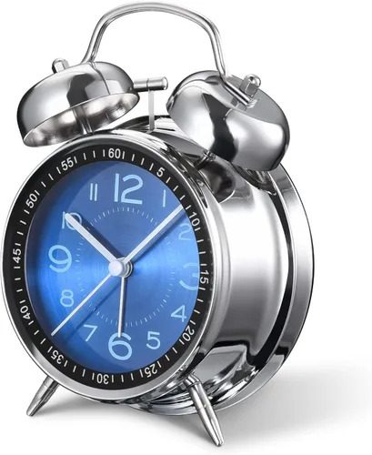 Cadmos Reloj despertador fuerte para personas que duermen profundamente, retro de 10 cm, silencioso, sin tic-tac, de cuarzo, con retroiluminación,