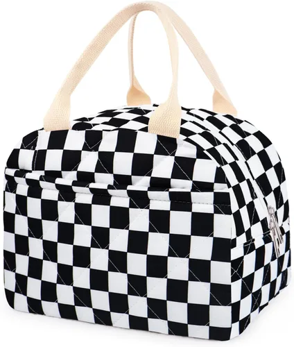Miniatura 11 de Lonchera acolchada de algodón aislada, bonita bolsa acolchada con estampado floral, reutilizable, aislada, coqueta, de gran capacidad, hielera