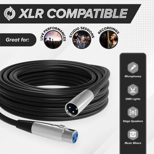 Miniatura 3 de THE CIMPLE CO Cable de extensión de micrófono XLR macho a XLR hembra de 10 pies, cable equilibrado de 0.236 in con conector de 3 pines