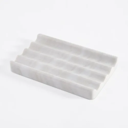 Jabonera de mármol para ducha, soporte de jabón de barra con diseño de ondas de agua, fácil limpieza para fregadero de cocina, baño, bandeja de Agiax