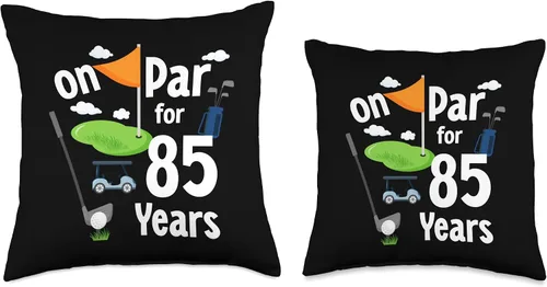 Miniatura 3 de On Par 85th Birthday Golf Player Theme 85 Year Old B-Day Throw Pillow, 16x16, Multicolor