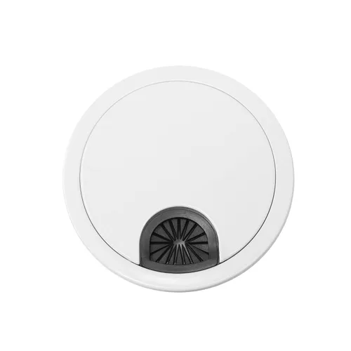 Miniatura 8 de Progressive Automations Ojal de escritorio de pie de 3.5 pulgadas de diámetro para agujero de 3.15 pulgadas, organizador de cables redondo, Negro