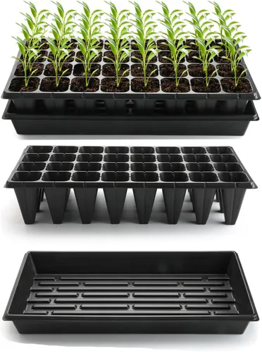 Miniatura 12 de RooTrimmer 10 paquetes de bandejas de inicio de semillas 1020 y 10 piezas de bandejas de 72 celdas para semilleros, bandeja de semilleros
