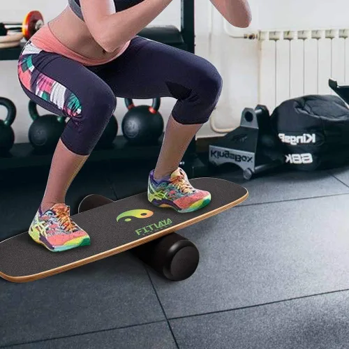 Miniatura 5 de Fitlaya Fitness Equipo de entrenamiento de madera para entrenamiento de fitness, hockey, patineta, surf y snowboard