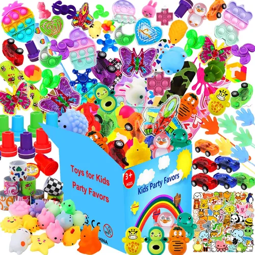 Dilycery 120 piezas de juguetes para recuerdos de fiesta para niños, caja del tesoro con premios de carnaval para recompensas escolares en el aula,