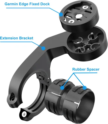 Miniatura 2 de Soporte de bicicleta frontal para computadora GPS Garmin Edge, soporte de manillar de ciclismo extendido IIISOGNO para Edge
