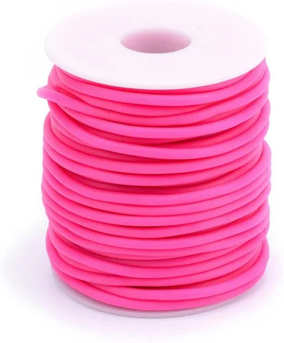 Miniatura 45 de FASHEWELRY 3 rollos de cables de goma huecos para tejer, cable de peluquero de 0.079 pulgadas (0.079 in), cables de silicona para tejer puntada