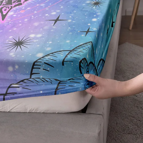 Miniatura 4 de Datura home Juego de Ropa de Cama con Sábana Bajera y Sábana Encimera de 4 Piezas con Estampado de Mariposas Negras y Azules Juego de Ropa de Cama