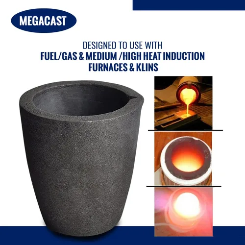 Miniatura 7 de # 4 17.6 lbs MegaCast, Crisoles de grafito de arcilla de fundición negro Torcha Horno Fundición de fusión Refinación Oro Plata Cobre Latón Aluminio
