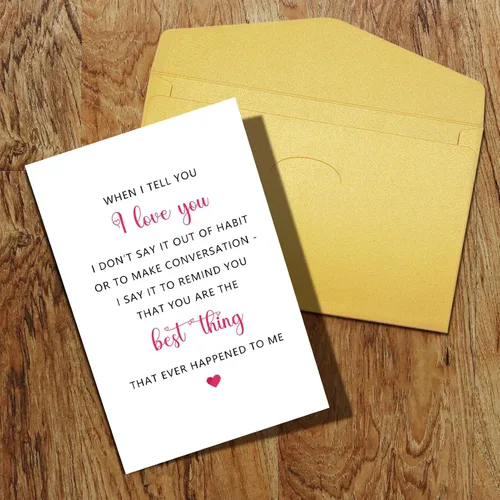 Miniatura 8 de Qiliji Tarjeta del día de San Valentín para marido, novio, esposa, novia, bonita tarjeta de amor de poema para él y ella, tarjeta de aniversario