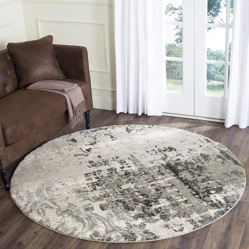 Miniatura 6 de SAFAVIEH Retro Collection - Alfombra de pasillo de 2 pies 3 pulgadas x 7 pies, gris claro y gris, diseño abstracto moderno, no desprende pelusa