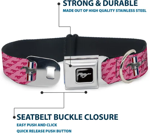 Miniatura 4 de Collar para perro FM - Mustang w/Barras w/Texto (W30628) - Ancho Pequeño
