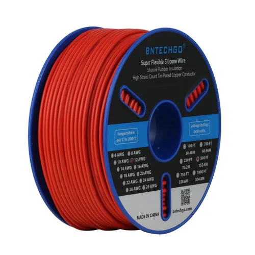 Miniatura 28 de BNTECHGO Carrete de alambre de silicona calibre 12, 50 pies, color marrón, flexible, 12 AWG, alambre de cobre estañado trenzado