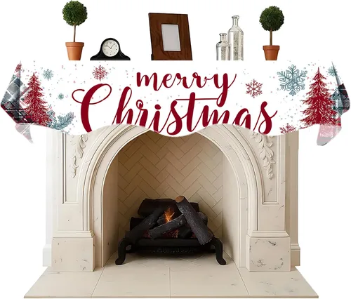 Miniatura 7 de Bufanda de mantel de Navidad de 70 x 17 pulgadas, decoración para chimenea, bufanda, estantes, bufanda, corredor, decoración de día festivo