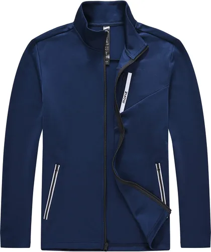 Miniatura 6 de MoFiz Conjunto deportivo para hombre, manga larga, casual, con cremallera completa, para correr, deportivo, 2 piezas