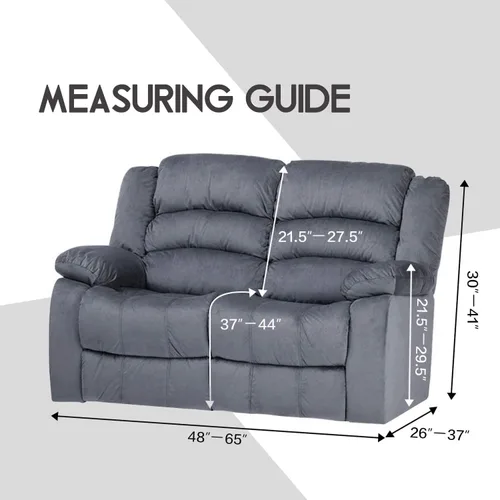 Miniatura 5 de ULTICOR Funda reclinable para sofá biplaza, 48 a 65 pulgadas de largo, 6 fundas de sofá reclinable elásticas de terciopelo de 2 asientos, funda Deep