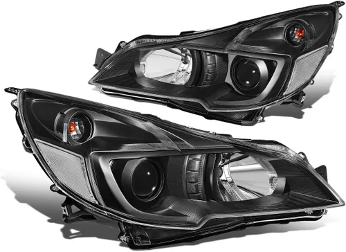 Auto Dynasty Par de faros delanteros con proyector de esquina transparente, estilo OE, color negro, compatible con Subaru Outback Legacy 10-14