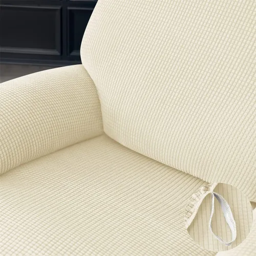 Miniatura 5 de Funda elástica de jacquard para silla reclinable, funda de sofá de poliéster de 4 piezas con bolsillo lateral, lavable a máquina