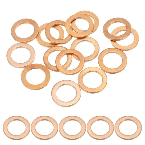 Miniatura 28 de PATIKIL Anilla de arandela de cobre M4, 25 piezas, 4mm ID 8mm OD 1mm de espesor, arandela plana métrica de sello de cobre para tornillos, pernos