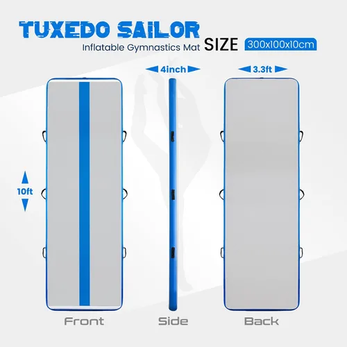 Miniatura 2 de Tuxedo Sailor Inflatable Gymnastics Tumbling Mat Tumble Track Thickness Floor Mat With Electric Air Pump for