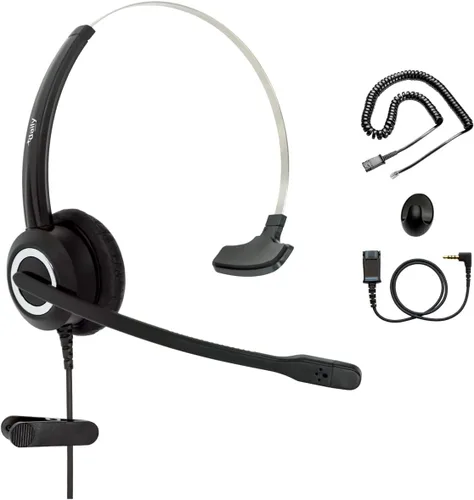 Miniatura 7 de Auriculares para teléfono compatibles con Grandstream Yealink Snom Phones Micrófono con cancelación de ruido, voz HD RJ9 y adaptador de 0.138 in
