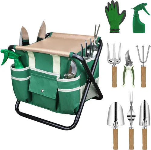 Miniatura 11 de LeMotech Juego de herramientas de jardín, kit de 3 piezas de acero inoxidable resistente que incluye pala, transplantadora, cultivador, herramientas