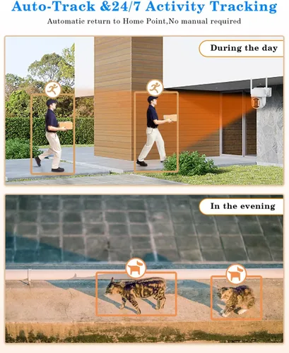 Miniatura 3 de Sistema de cámara de seguridad inalámbrica para exteriores para el hogar, ZHXINSD Juego de 4 cámaras con lente dual 6MP 10X Zoom híbrido 360°
