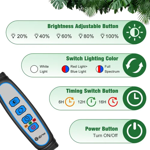 Miniatura 4 de Wolezek Luces de cultivo para plantas de interior, 100 luces LED de espectro completo para plantas de interior con soporte ajustable, lámpara