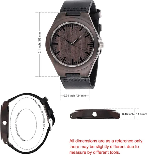 Miniatura 3 de Reloj de madera Fodiyaer con grabado para hombre, regalo ideal para tu novio, tu marido, para un aniversario, Navidad, cumpleaños, día del Padre