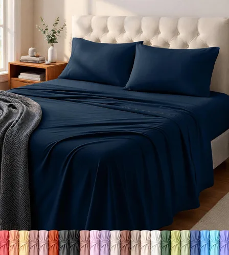 Miniatura 9 de Utopia Bedding Juego de sábanas tamaño individual – Sábanas de punto de jersey de 3 piezas – Algodón – Sábanas elásticas suaves (individual, blanco)