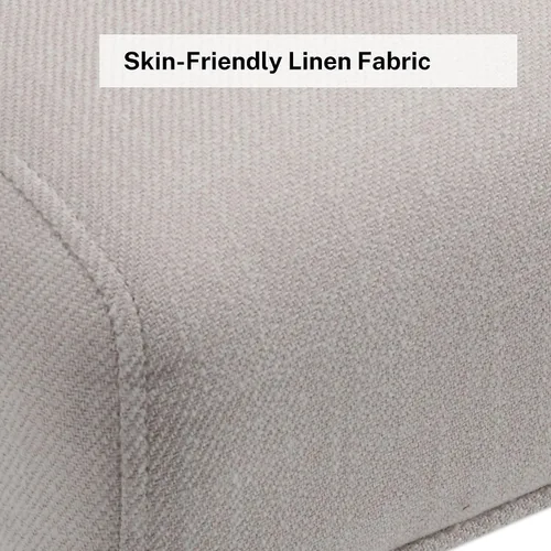 Miniatura 6 de Juego de 2 sillas de comedor de granja, sillas de comedor tapizadas con respaldo tejido a mano, asiento acolchado suave y patas de madera Beige