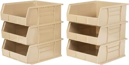 Miniatura 13 de Hudson Exchange - Contenedores apilables de plástico de 11 x 11 x 5 pulgadas y contenedores para colgar (color amarillo, 1 unidad)