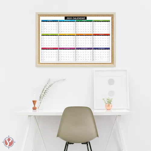 Miniatura 4 de Calendario de escritorio completo 2024 - Planificador de 12 meses de tamaño grande de 11 x 17" - Reversible vertical/horizontal de 2 caras - Impreso