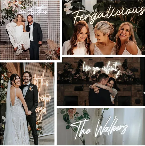 Miniatura 3 de MOLCOVEX Letreros de neón personalizados: luces LED de neón personalizadas para bodas, letrero de nombre de neón personalizable para dormitorio