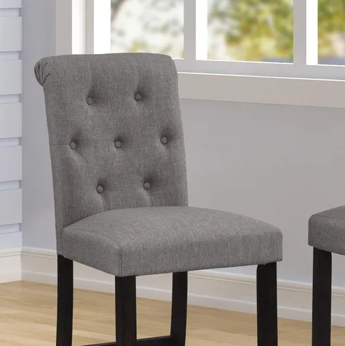 Miniatura 2 de Roundhill Furniture Hendley - Juego de 2 herramientas de madera maciza copetudas, color gris