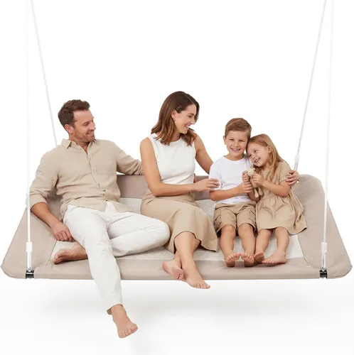 Trekassy Columpio rectangular extragrande de 60 pulgadas, capacidad de 700 libras, plataforma impermeable para niños y adultos con kit de