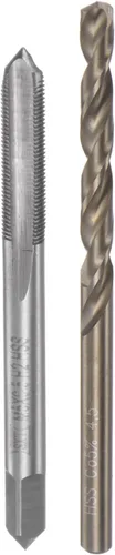 Miniatura 25 de uxcell Juego de grifos y brocas, M12 x 1.25 H2 rectos, fresadora de roscas para máquina de flauta recta, 0.413 in de acero cobalto M35 de alta
