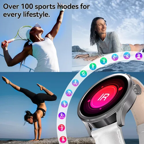 Miniatura 5 de Relojes inteligentes para mujer, rastreador de fitness HD de 1.27 pulgadas (respuesta/hacer llamadas), más de 120 modos deportivos con monitor