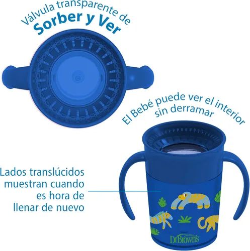 Miniatura 14 de Dr. Brown's Milestones™ Cheers360™ Taza, azul, de 7 oz (Paquete de 3)