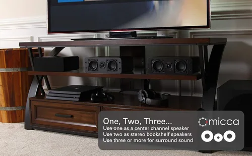 Miniatura 2 de Micca OoO - Altavoces pasivos delgados para estantería con woofers de 3 pulgadas y tweeter de seda, diseño delgado de menos de 10 cm de ancho