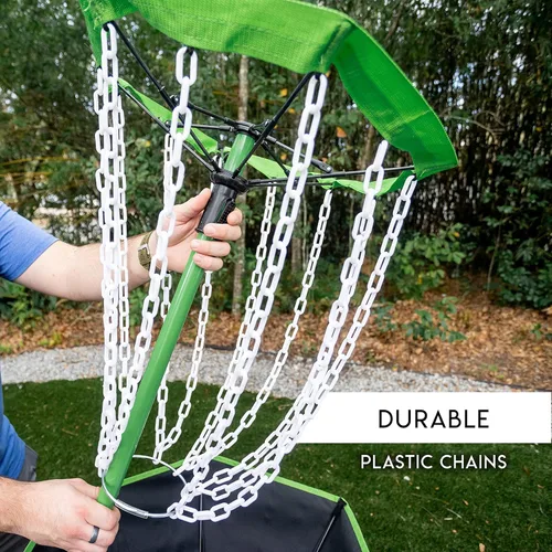 Miniatura 9 de Franklin Sports Cestas de Disc Golf - Objetivo Portátil de Disc Golf con Cadenas Incluidas - Equipo de Soporte de Cesta de Disc Golf para Creación