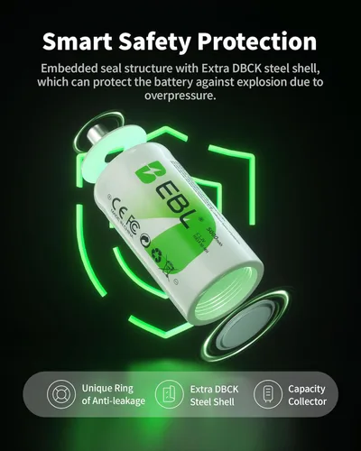Miniatura 5 de EBL Pilas recargables tipo C, 5000 mAh Ni-MH de alta capacidad, celda C, paquete de venta al por menor nuevo, paquete de 4