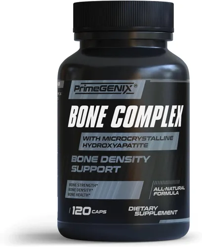 PrimeGENIX Bone Complex - Suplemento de densidad ósea premium para hombres mayores de 40 años con calcio MCHA, vitamina K de doble forma MK-4 MK-7,